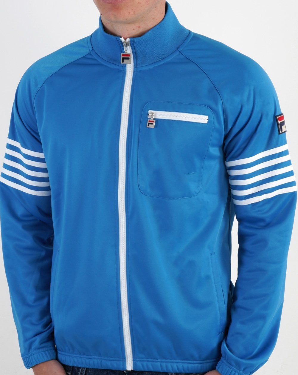 Fila Vintage 5 Stripe Track Top French Blue/White