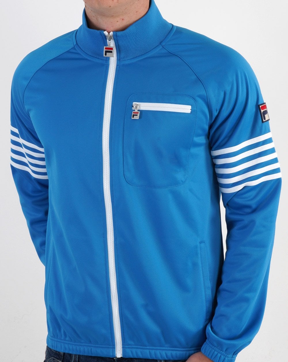 Fila Vintage 5 Stripe Track Top French Blue/White