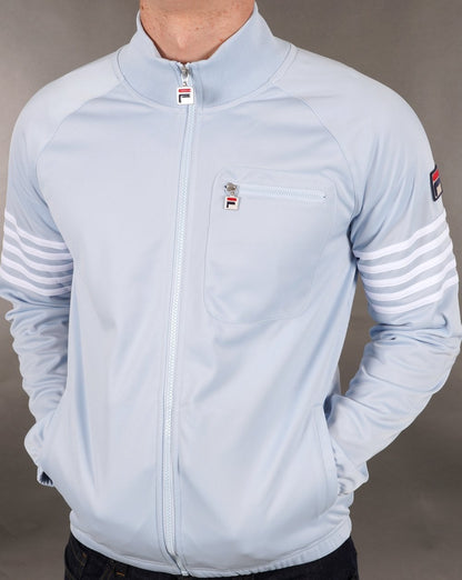 Fila Vintage 5 Stripe Track Top Sky Blue/White