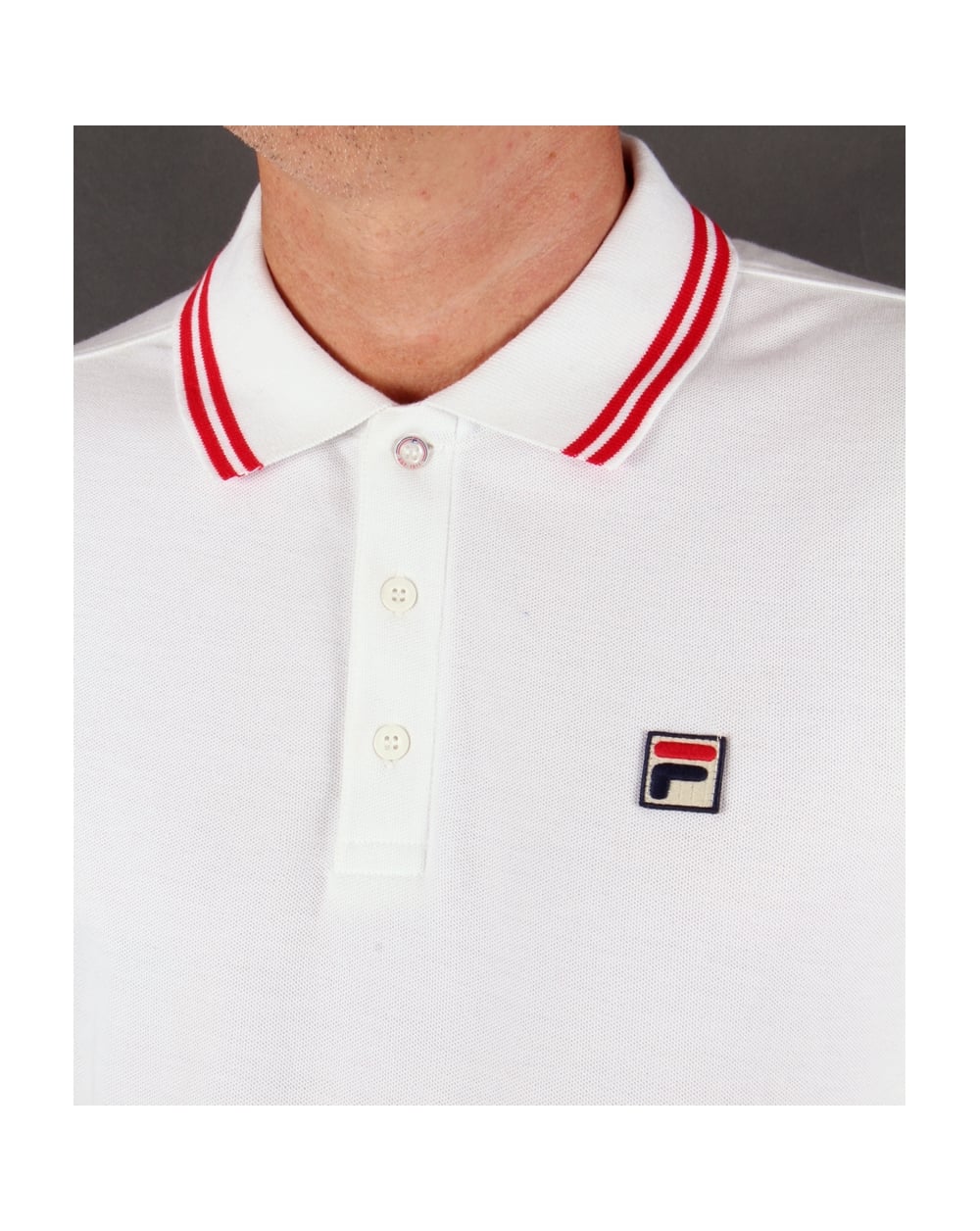 Fila Vintage Ace Long Sleeve Polo Shirt White
