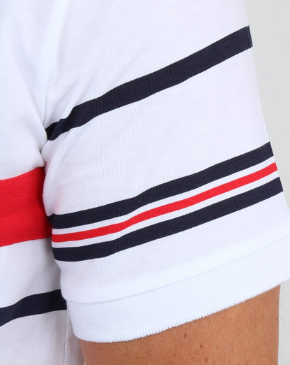 Fila Vintage Bailer Polo Shirt White/Navy/Red
