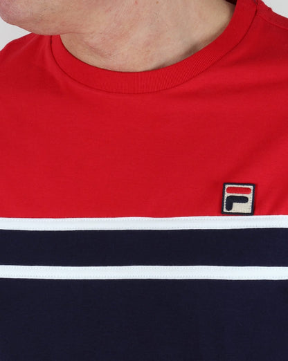 Fila Vintage Baldi T Shirt Red/Navy