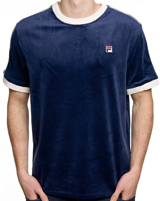 Fila Vintage Basilio Velour Tee Navy/Gardenia