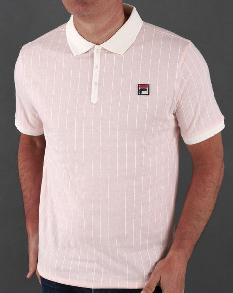 Fila Vintage Bb1 Polo Shirt Pink/Off White
