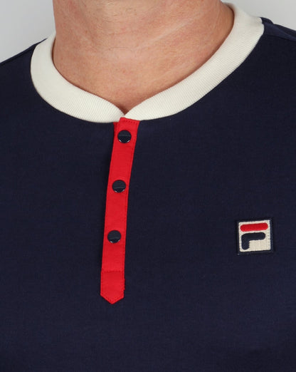 Fila Vintage Bertolucci Grandad T-shirt Navy