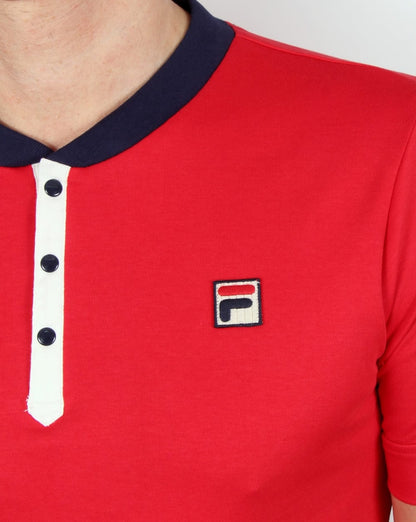 Fila Vintage Bertolucci Grandad T-shirt Red