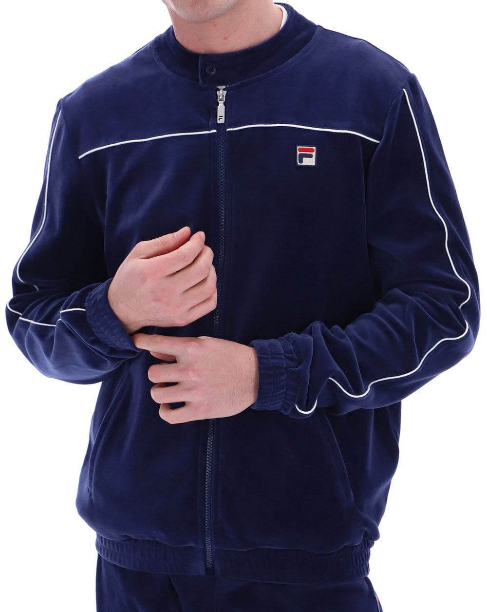 Fila Vintage Biker Velour Track Top Navy