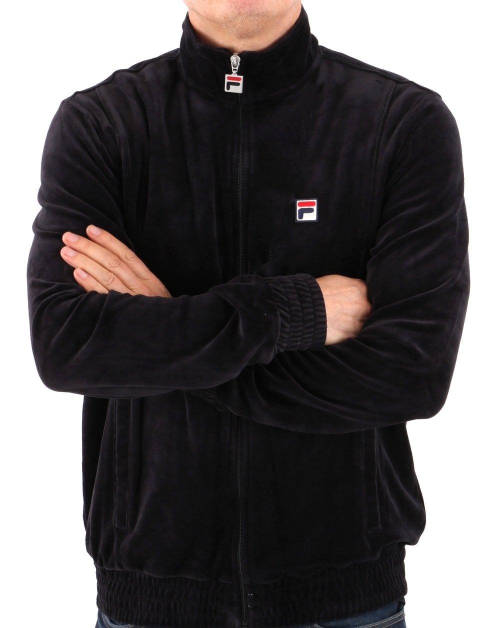 Fila Vintage Black Velour Track Top