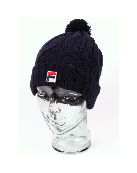 Fila Vintage Calapai Knitted Ski Bobble Beanie Navy