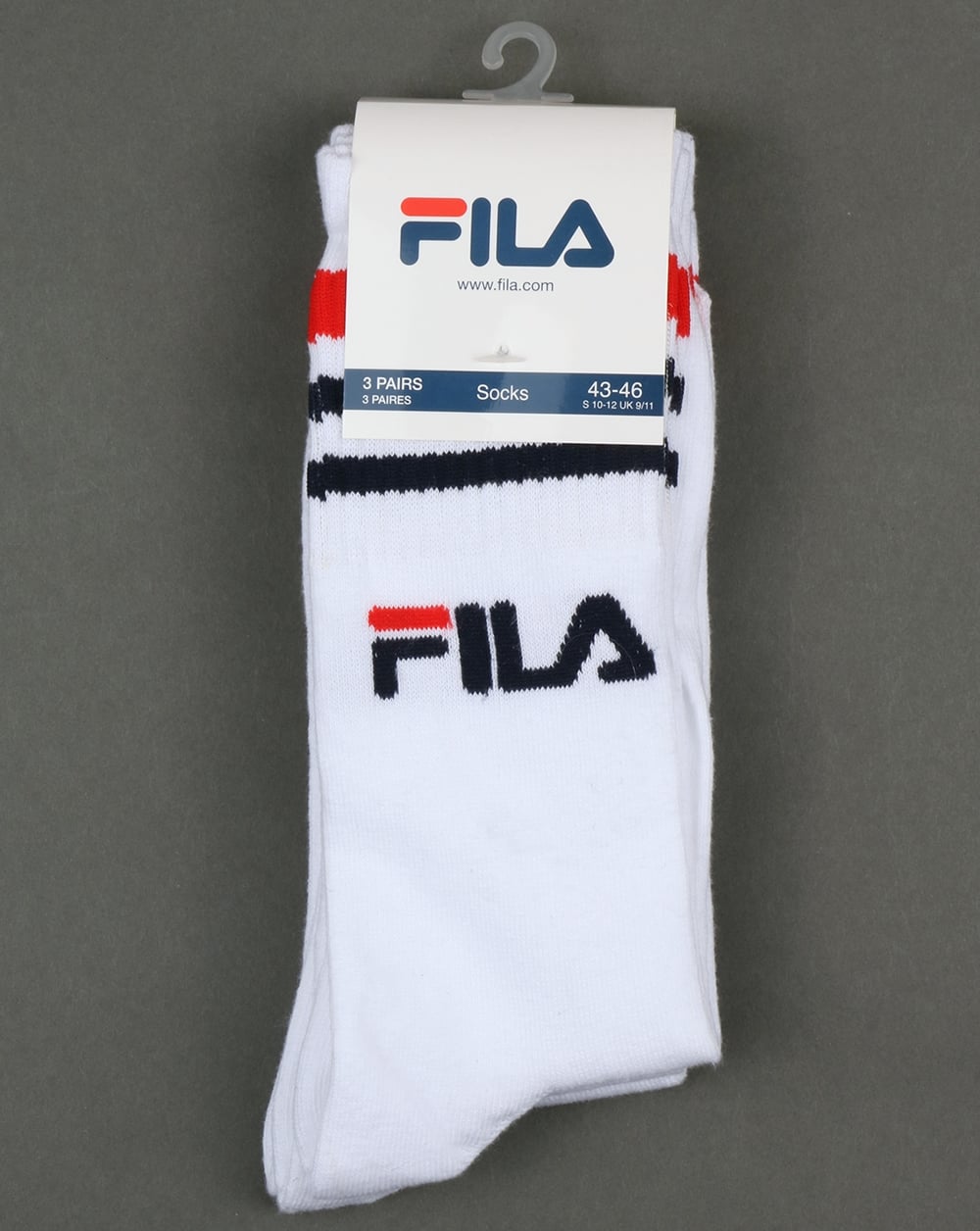 Fila Vintage Calza 3 Pack Socks White