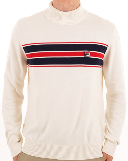 Fila Vintage Chest Stripe Roll Neck Knit