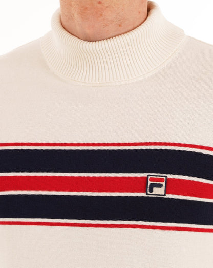 Fila Vintage Chest Stripe Roll Neck Knit
