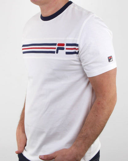 Fila Vintage Chest Stripe T Shirt off white