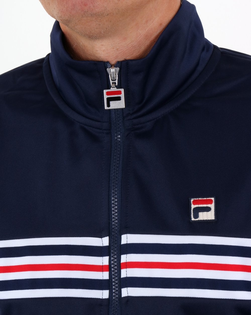 Fila Vintage Chest Striped Track Jacket Navy