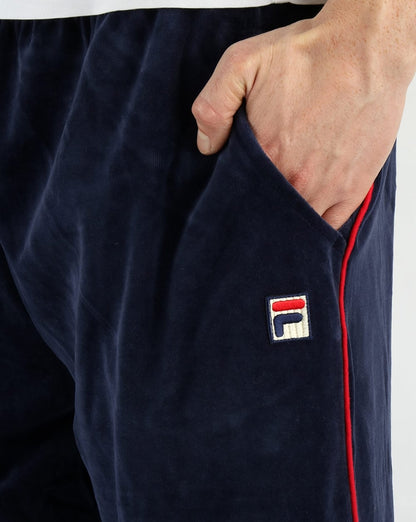 Fila Vintage Chevron Velour Track Pants Navy