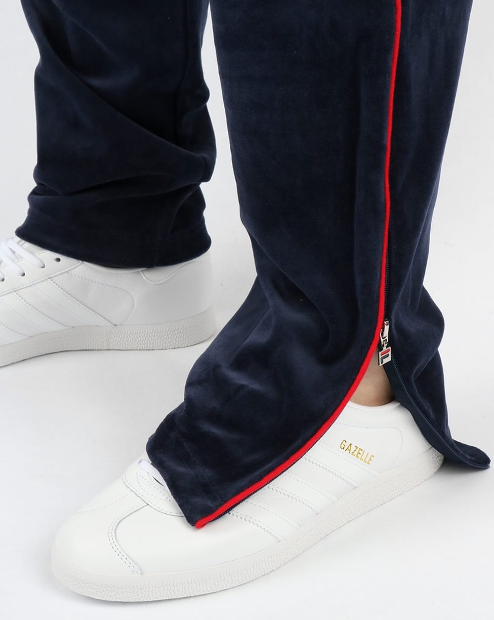 Fila Vintage Chevron Velour Track Pants Navy
