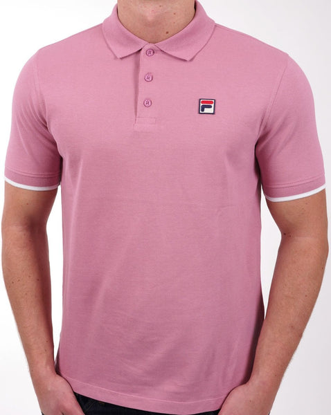 Fila Vintage Classic Polo Shirt Foxglove Pink