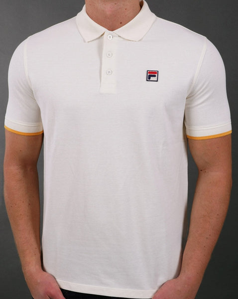 Fila Vintage Classic Polo Shirt Off White