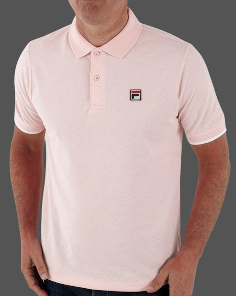 Fila Vintage Classic Polo Shirt Pink/White
