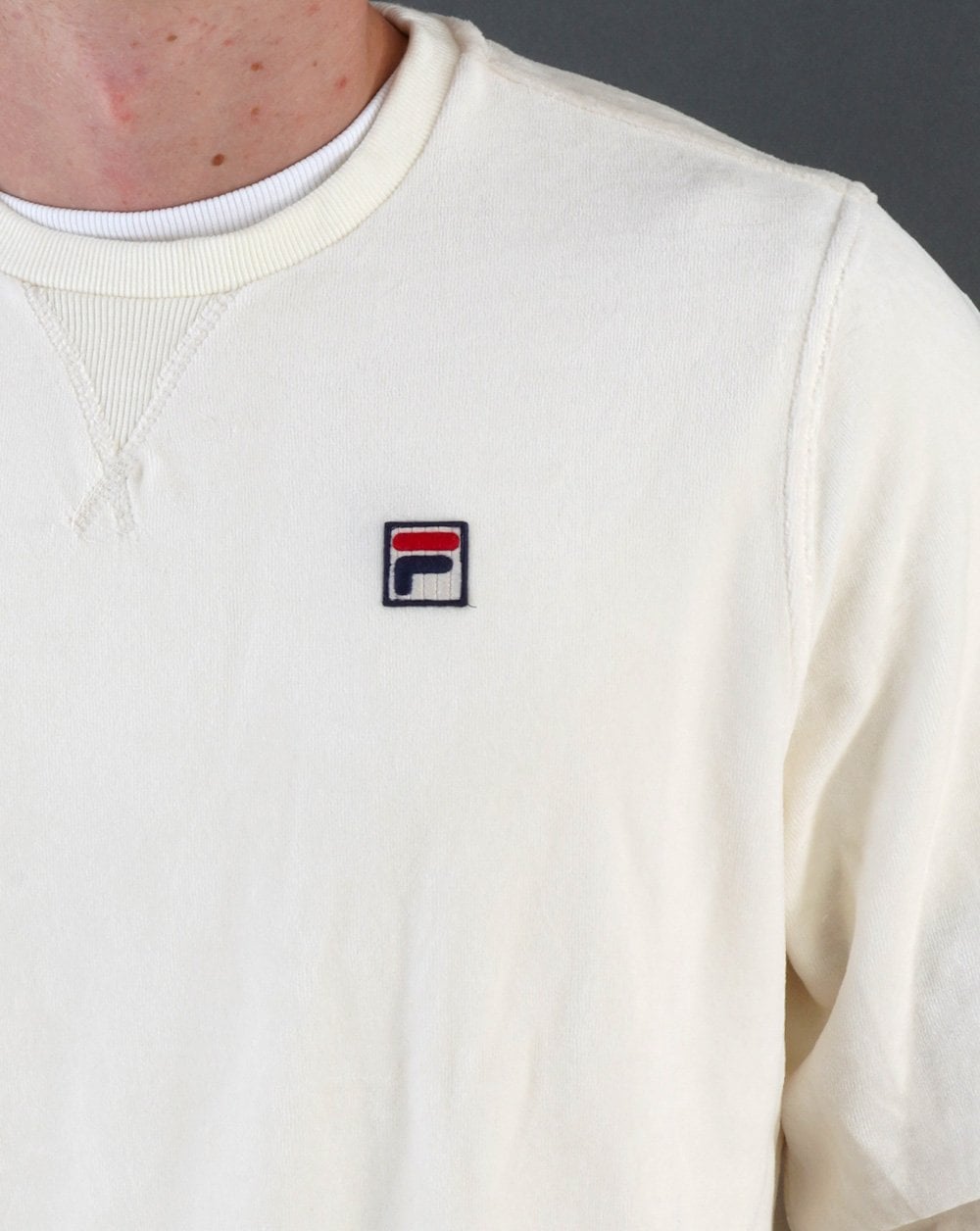 Fila Vintage Classy Velour Sweat in Off White