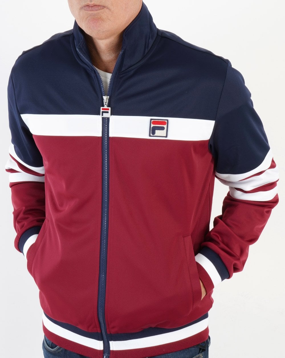Fila Vintage Courto Track Top Claret/ Navy