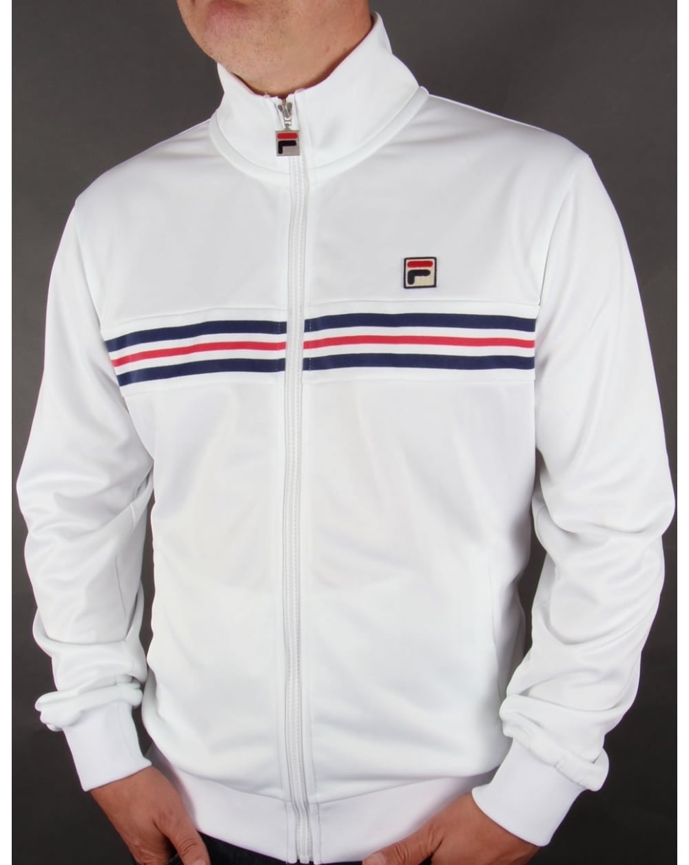 Fila Vintage Darios Stripe Track Top White