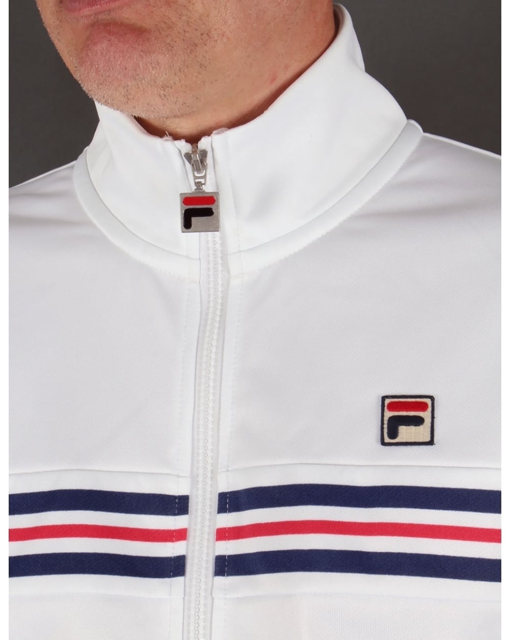 Fila Vintage Darios Stripe Track Top White