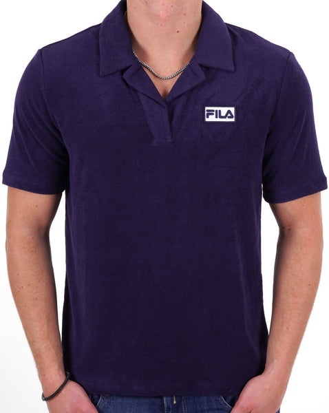 Fila Vintage Dill Towelling Polo Shirt Navy