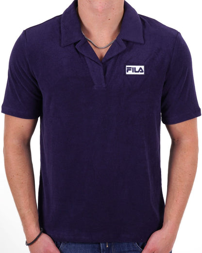 Fila Vintage Dill Towelling Polo Shirt Navy