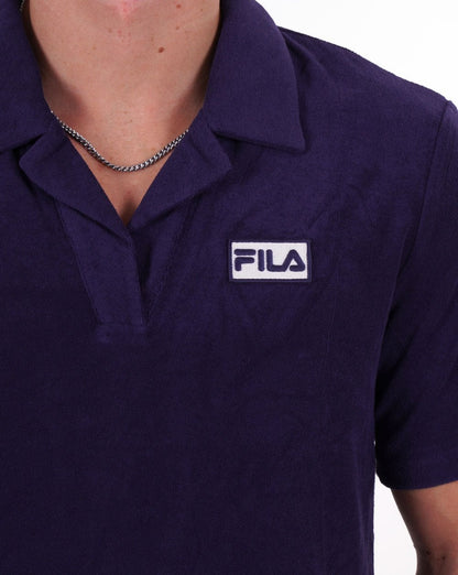 Fila Vintage Dill Towelling Polo Shirt Navy