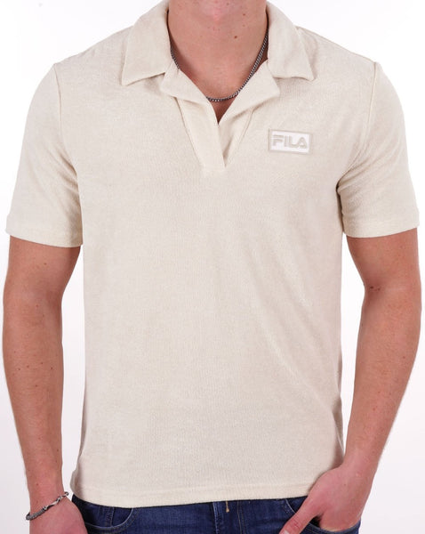 Fila Vintage Dill Towelling Polo Shirt Oatmeal