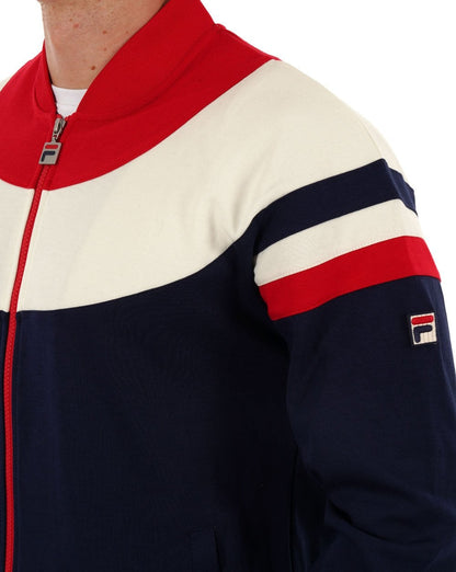 Fila Vintage Donny Track Top Navy Red Ecru