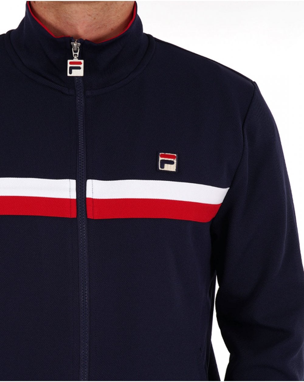 Fila Vintage Duo Chest Stripe Track Top Navy