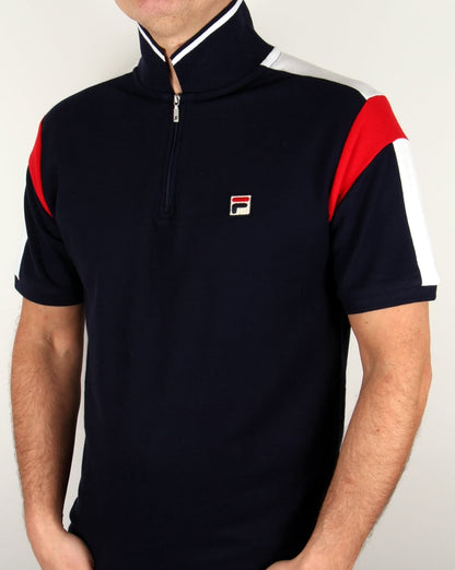 Fila Vintage Fabbiano Polo Shirt Navy