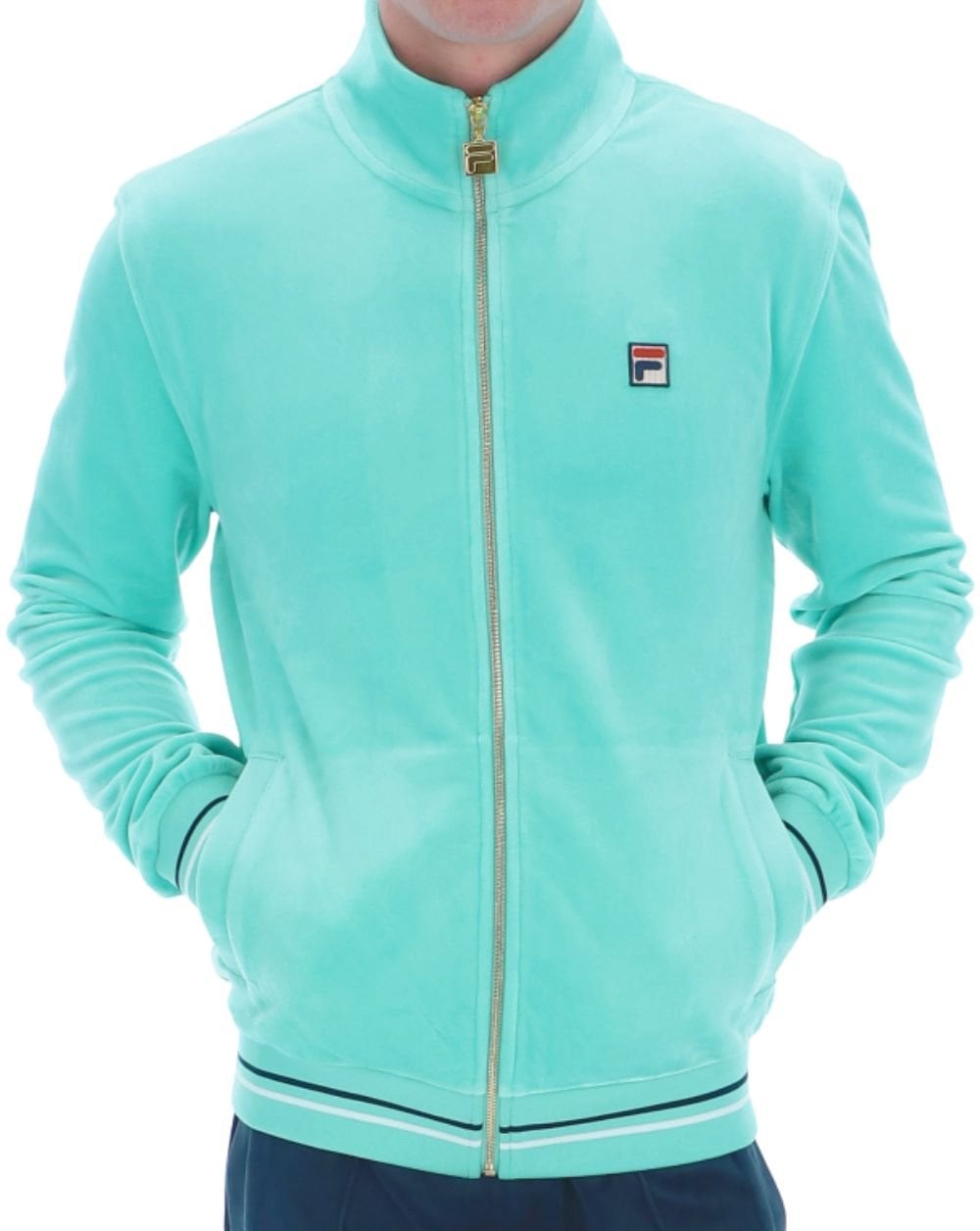 Fila Vintage Falken Velour Track Top Aruba Blue