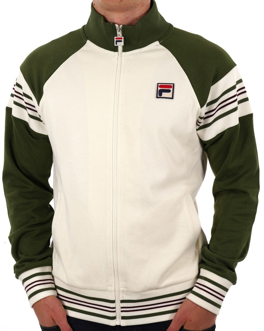 Fila Vintage Ferrara Track Top Dark Green/Gardenia