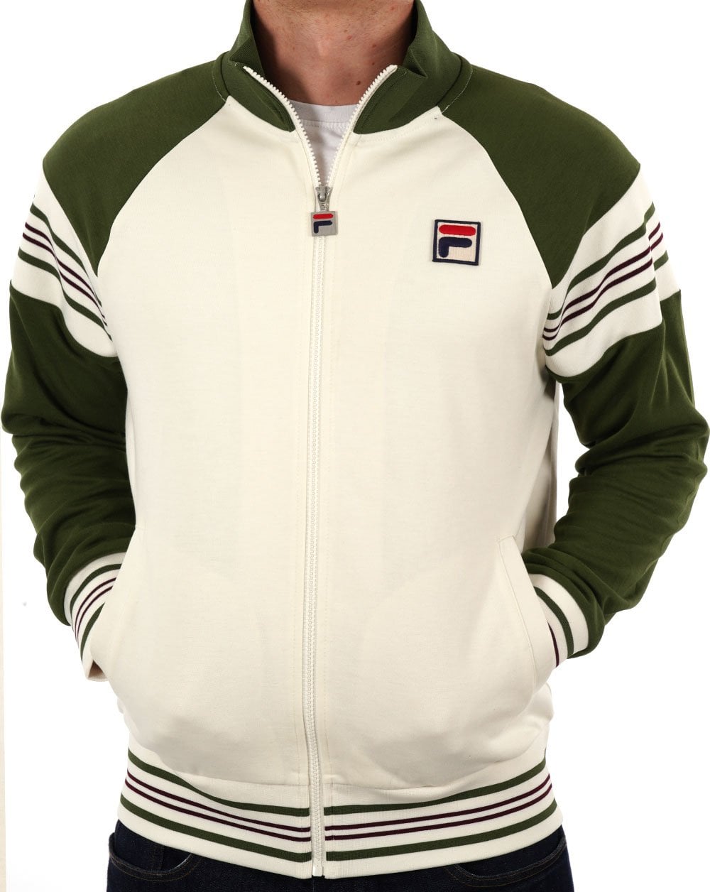 Fila Vintage Ferrara Track Top Dark Green/Gardenia