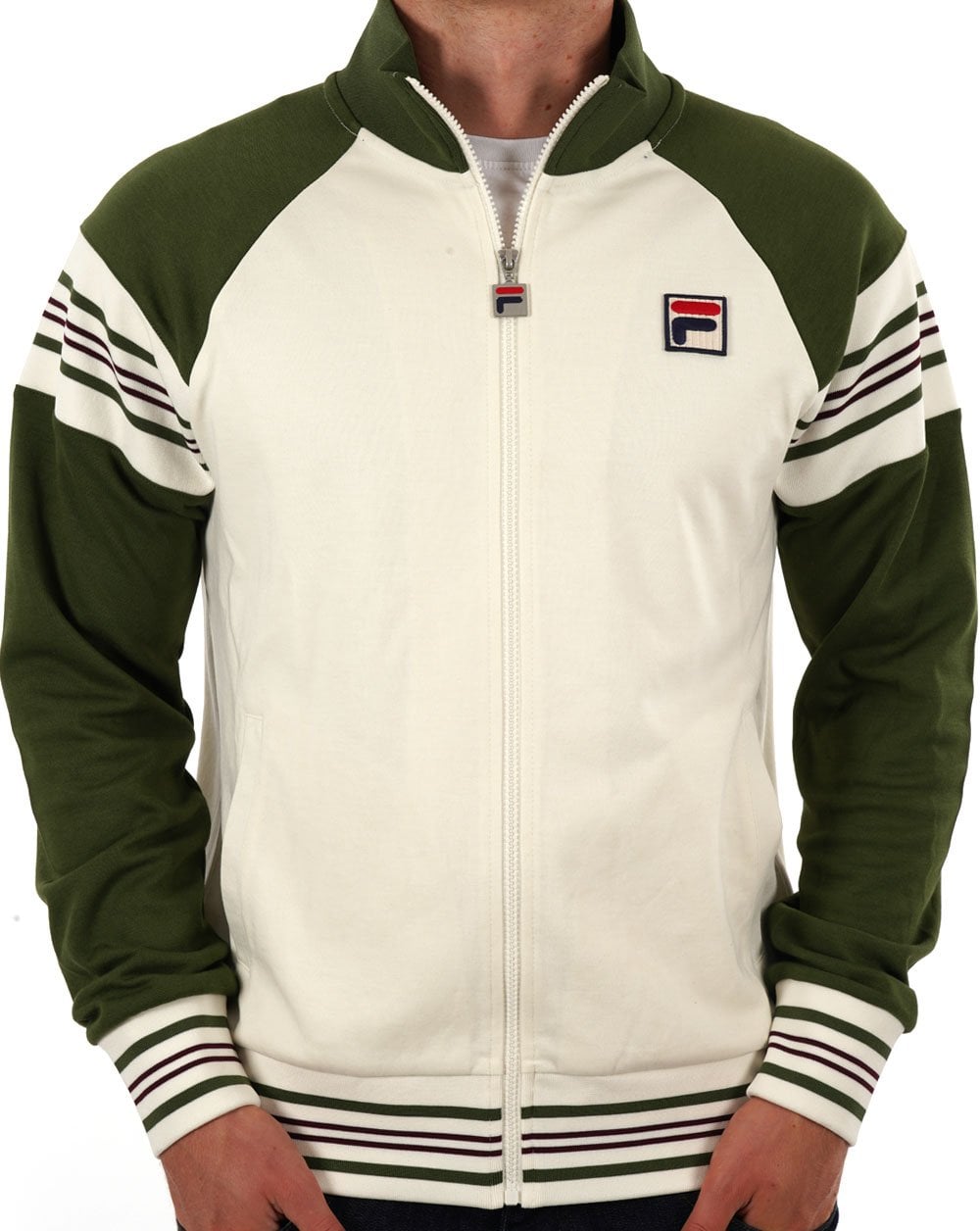 Fila Vintage Ferrara Track Top Dark Green/Gardenia