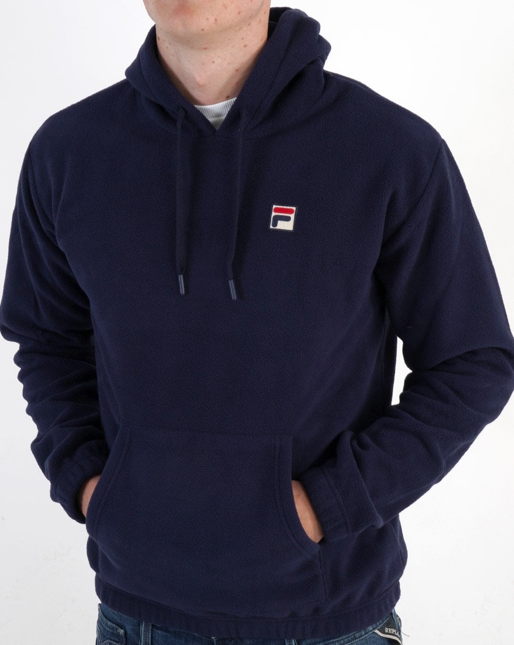 Fila Vintage Finn Polar Fleece Hoody Navy