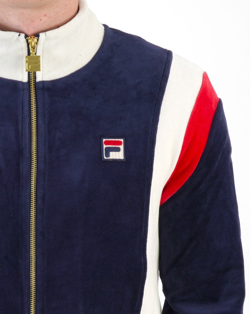 Fila Vintage Floyd Velour Track Top Navy/Off White/Red