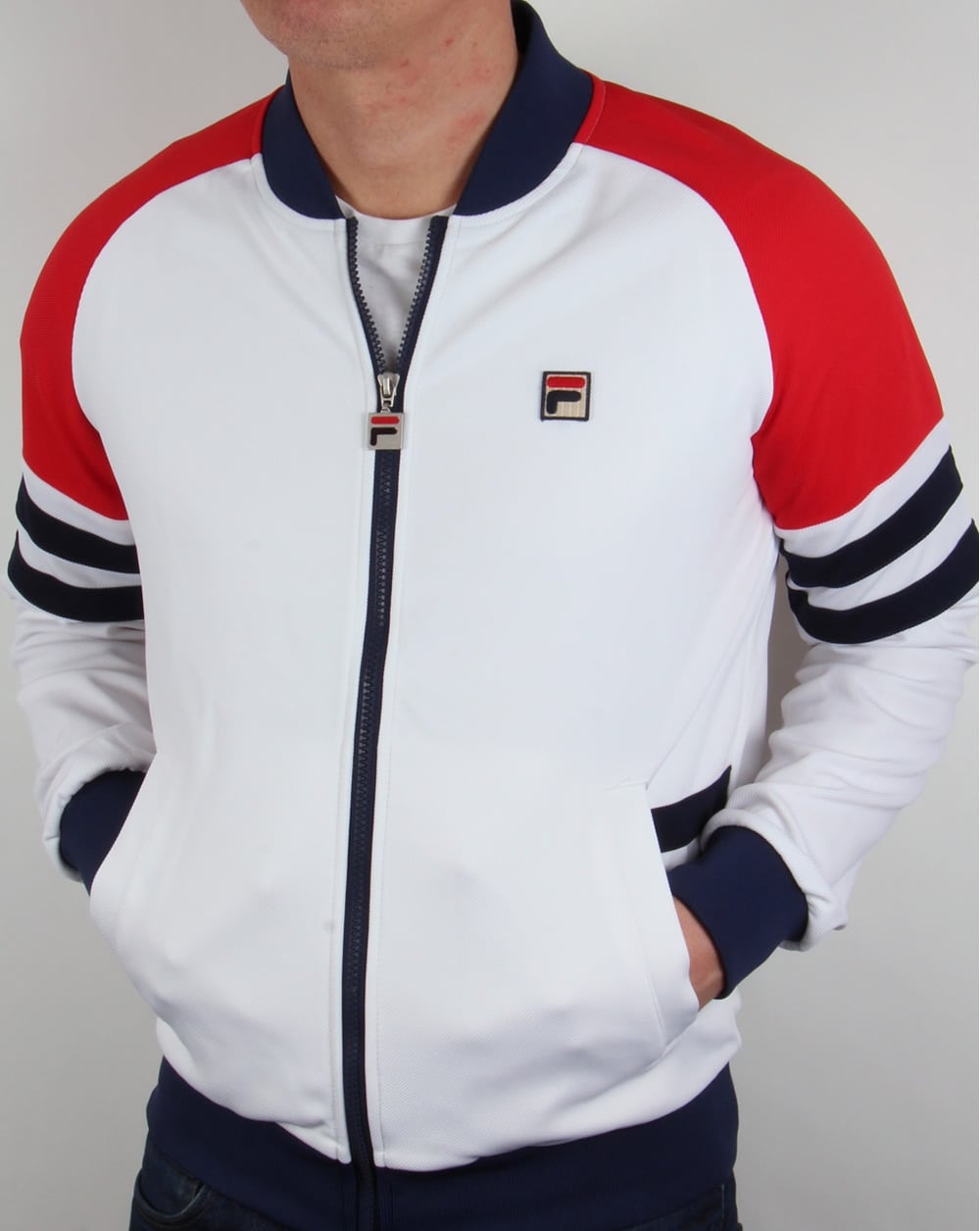 Fila Vintage Founder Track Top White/navy/red