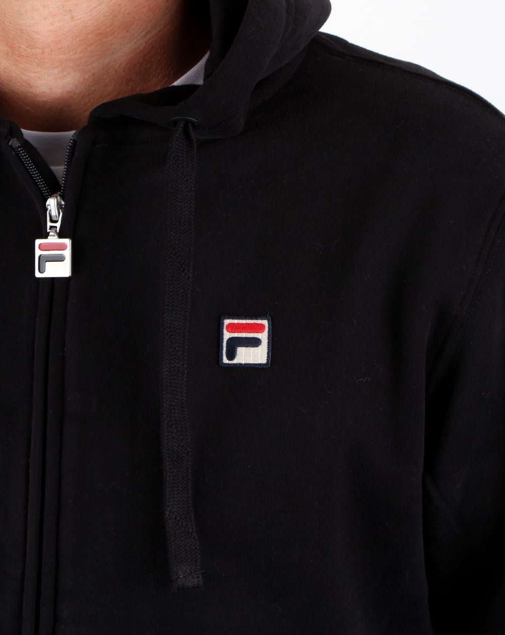 Fila Vintage Full Zip Hooded Top Black