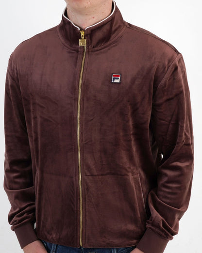 Fila Vintage Irving Velour Track Top Brown