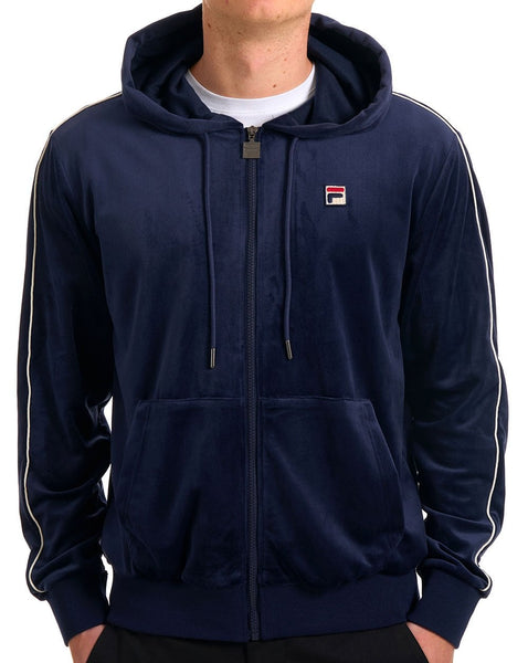 Fila Vintage Italo Velour Hoody Navy