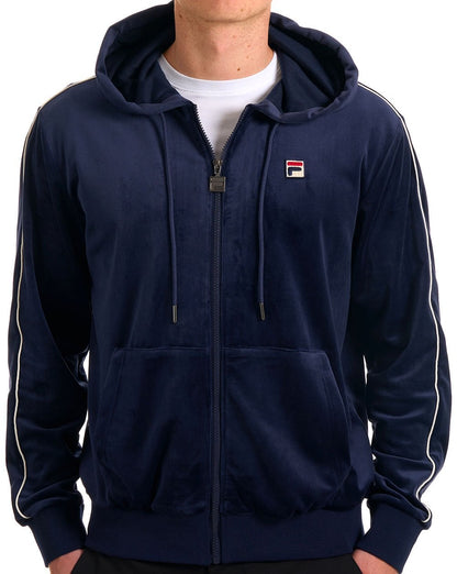 Fila Vintage Italo Velour Hoody Navy