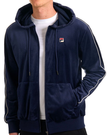 Fila Vintage Italo Velour Hoody Navy