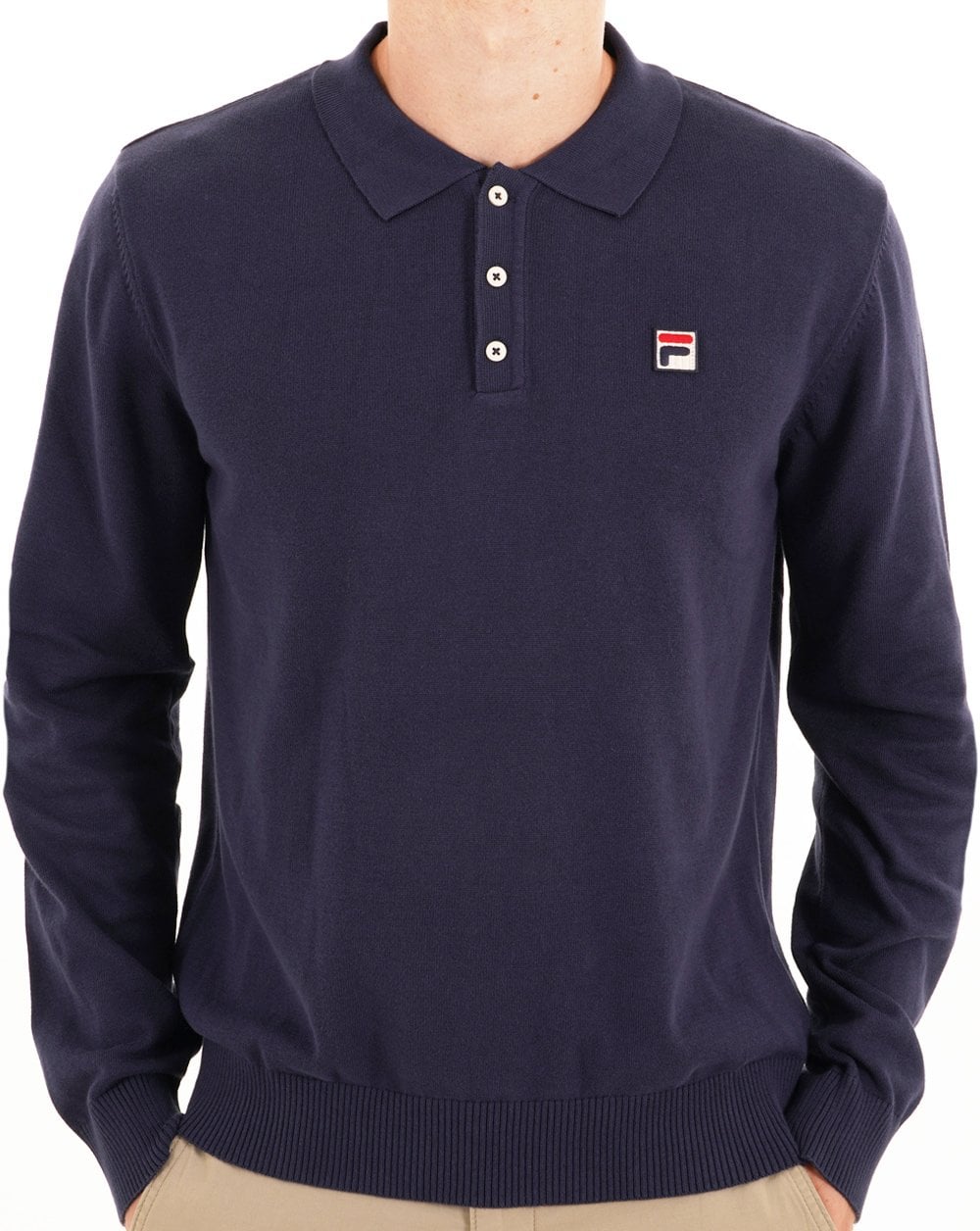 Fila Vintage Knitted L/S Polo Navy