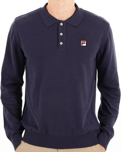 Fila Vintage Knitted L/S Polo Navy