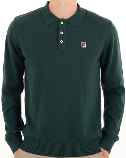 Fila Vintage Knitted ls Polo Green