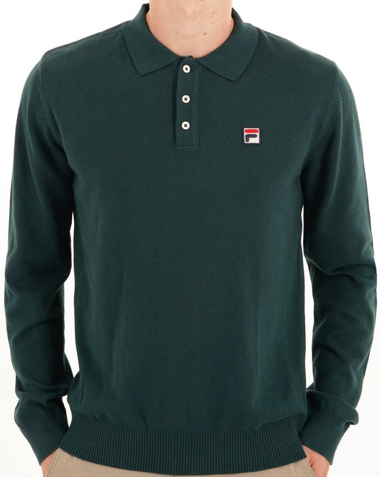 Fila Vintage Fila Vintage Knitted ls Polo Green